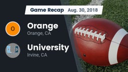 Recap: Orange  vs. University  2018