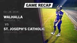 Recap: Walhalla  vs. St. Joseph's Catholic  2016