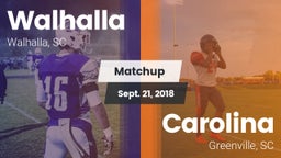 Matchup: Walhalla vs. Carolina  2018