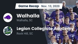 Recap: Walhalla  vs. Legion Collegiate Academy 2020