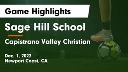 Sage Hill School vs Capistrano Valley Christian  Game Highlights - Dec. 1, 2022