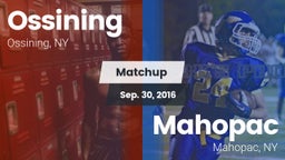 Matchup: Ossining vs. Mahopac  2016