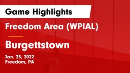 Freedom Area  (WPIAL) vs Burgettstown  Game Highlights - Jan. 25, 2022