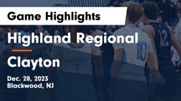 Highland Regional  vs Clayton  Game Highlights - Dec. 28, 2023