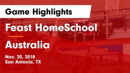 Feast HomeSchool  vs Australia Game Highlights - Nov. 20, 2018