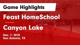 Feast HomeSchool  vs Canyon Lake  Game Highlights - Dec. 7, 2018