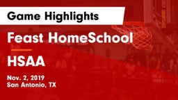 Feast HomeSchool  vs HSAA Game Highlights - Nov. 2, 2019