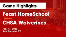 Feast HomeSchool  vs CHSA Wolverines Game Highlights - Jan. 17, 2020