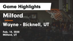 Milford  vs Wayne  - Bicknell, UT Game Highlights - Feb. 14, 2020