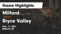 Milford  vs Bryce Valley  Game Highlights - Feb. 11, 2021