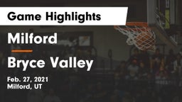 Milford  vs Bryce Valley  Game Highlights - Feb. 27, 2021