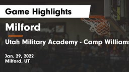 Milford  vs Utah Military Academy - Camp Williams Game Highlights - Jan. 29, 2022