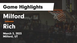 Milford  vs Rich Game Highlights - March 3, 2023