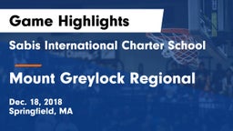 Sabis International Charter School vs Mount Greylock Regional  Game Highlights - Dec. 18, 2018