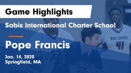 Sabis International Charter School vs Pope Francis  Game Highlights - Jan. 14, 2020