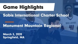 Sabis International Charter School vs Monument Mountain Regional Game Highlights - March 3, 2020