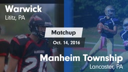 Matchup: Warwick vs. Manheim Township  2016