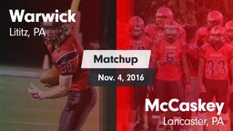 Matchup: Warwick vs. McCaskey  2016