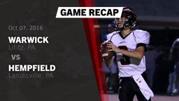 Recap: Warwick  vs. Hempfield  2016