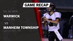 Recap: Warwick  vs. Manheim Township  2016