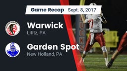 Recap: Warwick  vs. Garden Spot  2017