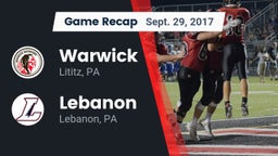 Recap: Warwick  vs. Lebanon  2017