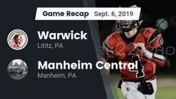 Recap: Warwick  vs. Manheim Central  2019