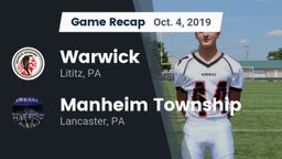 Recap: Warwick  vs. Manheim Township  2019