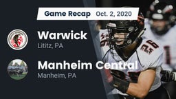 Recap: Warwick  vs. Manheim Central  2020