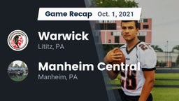 Recap: Warwick  vs. Manheim Central  2021