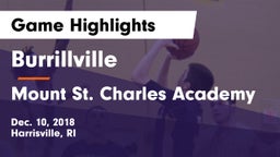 Burrillville  vs Mount St. Charles Academy Game Highlights - Dec. 10, 2018
