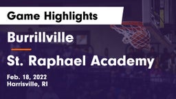 Burrillville  vs St. Raphael Academy  Game Highlights - Feb. 18, 2022