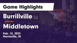 Burrillville  vs Middletown  Game Highlights - Feb. 13, 2023