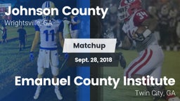 Matchup: Johnson County vs. Emanuel County Institute  2018