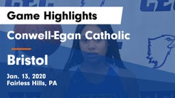 Conwell-Egan Catholic  vs Bristol  Game Highlights - Jan. 13, 2020