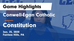 Conwell-Egan Catholic  vs Constitution  Game Highlights - Jan. 25, 2020