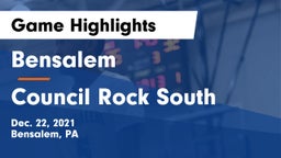 Bensalem  vs Council Rock South  Game Highlights - Dec. 22, 2021