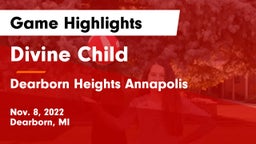 Divine Child  vs Dearborn Heights Annapolis Game Highlights - Nov. 8, 2022