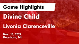 Divine Child  vs  Livonia Clarenceville  Game Highlights - Nov. 15, 2022