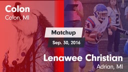 Matchup: Colon vs. Lenawee Christian  2016