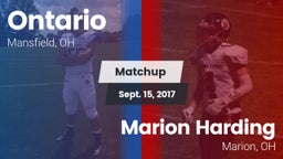 Matchup: Ontario vs. Marion Harding  2017