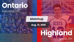 Matchup: Ontario vs. Highland  2018