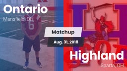 Matchup: Ontario vs. Highland  2017