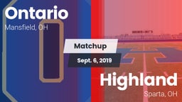 Matchup: Ontario vs. Highland  2019