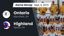 Recap: Ontario  vs. Highland  2019
