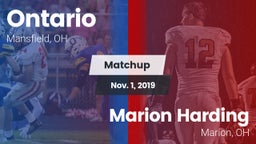 Matchup: Ontario vs. Marion Harding  2019