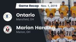 Recap: Ontario  vs. Marion Harding  2019