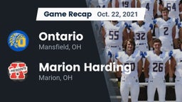Recap: Ontario  vs. Marion Harding  2021