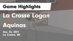 La Crosse Logan vs Aquinas  Game Highlights - Jan. 26, 2021