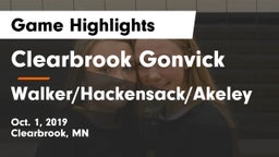 Clearbrook Gonvick  vs Walker/Hackensack/Akeley Game Highlights - Oct. 1, 2019